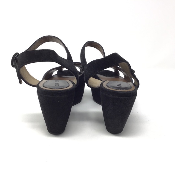 MARNI Suede Ankle Strap Platform Wedge Black Sandal - Picture 6 of 12